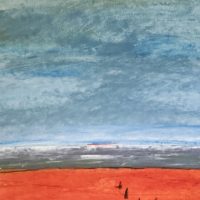 Roter Sand, 2018, Oilpastel 30 x 60 cm