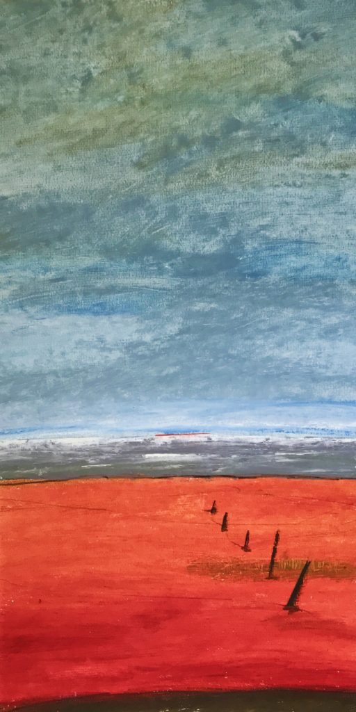 Roter Sand, 2018, Oilpastel 30 x 60 cm